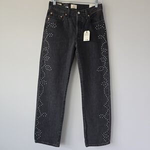 Levi's 501 90s  Straight Jeans Womens 26 Black Wash Y2K NWT